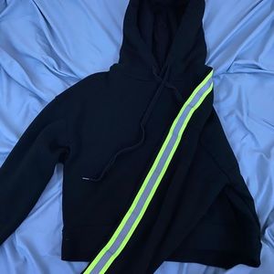 Forever 21 Cropped Black & Neon Hoodie